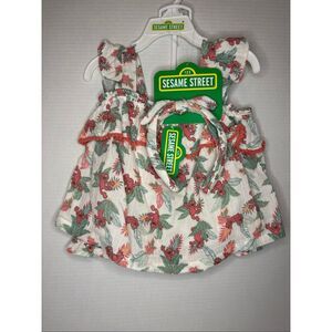 Sesame Street Toddler Girl 3 Piece Elmo Outfit Shorts Tank Headband 3T NWT